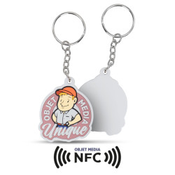 Porte-clés personnalisé PVC souple 2D avec puce NFC