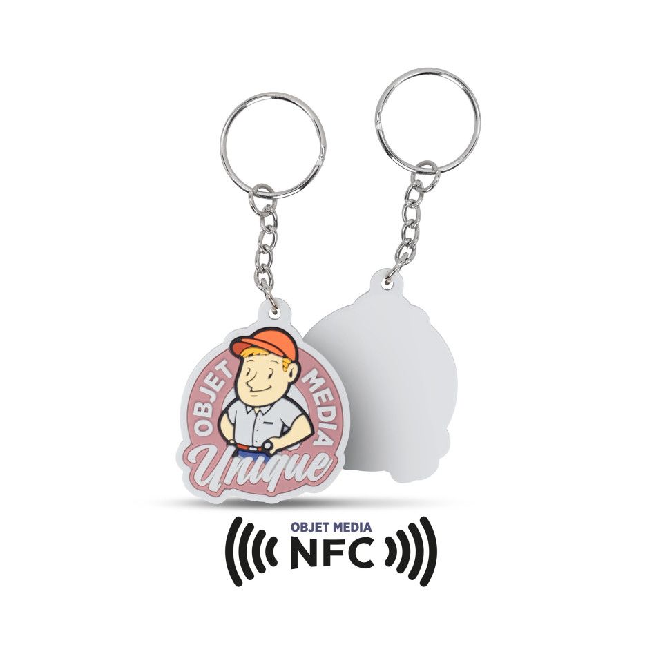 Porte-clés personnalisé PVC souple 2D avec puce NFC