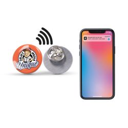 Pin’s personnalisé base en fer en quadri avec puce NFC