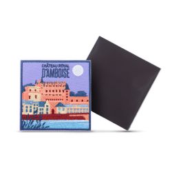 Magnet brodé personnalisé 65x65 mm