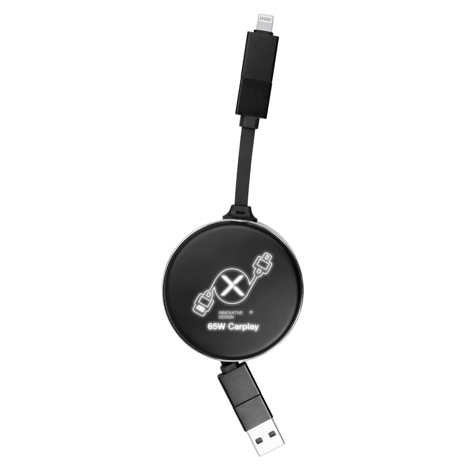 Câble personnalisé rétractable 4-en-1 65 W SCX Design