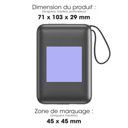 Batterie de secours personnalisée 20 000mAh cablée 22.5W Akashi
