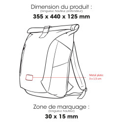 Sac à dos personnalisable Waste2Gear recyclé OceanCycle 22 L Akashi