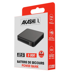 Batterie de secours personnalisée 22.5W charge rapide 5 000 mAh Akashi