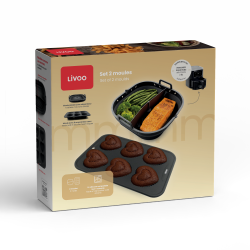 Set publicitaire 2 moules en silicone pour 6 empreintes cœur