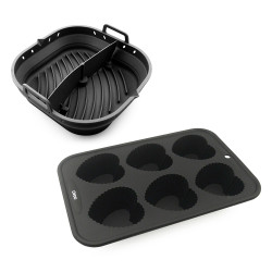 Set publicitaire 2 moules en silicone pour 6 empreintes cœur