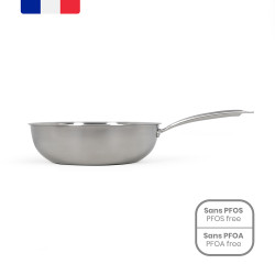 Wok publicitaire en acier inoxydable 28 cm