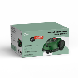 Robot publicitaire tondeuse caméra