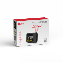 Station publicitaire météo avec projection de l’heure