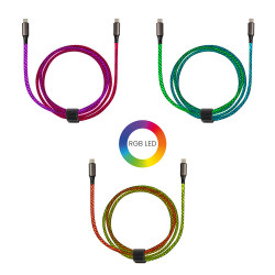 Câble publicitaire lumineux USB C Type C fast charge