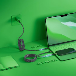 Câble Type-C publicitaire magnétique PD 100W Flex en matériaux recyclés POWERECO