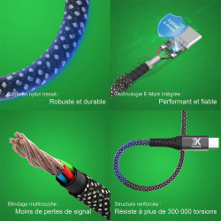Câble Type-C publicitaire magnétique PD 100W Flex en matériaux recyclés POWERECO