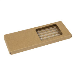 Set de 4 paille personnalisée en verres borosilicate étui kraft Express