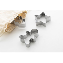 Set 3 emporte-pièces en acier inoxydable personnalisé