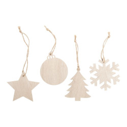 Décoration de Noël publicitaire en contreplaqué avec corde de jute
