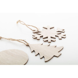 Décoration de Noël publicitaire en contreplaqué avec corde de jute
