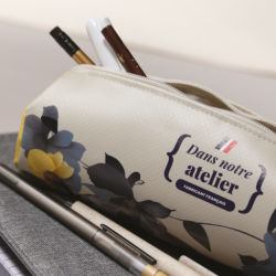 Trousse publicitaire zippée 100 % en PES Fabriquée en France