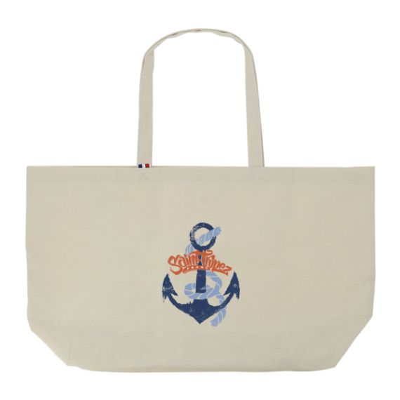 Sac shopping publicitaire coton recyclé grand format 250 gr fabriqué en france