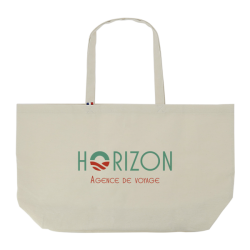 Sac shopping publicitaire coton recyclé grand format 250 gr fabriqué en france