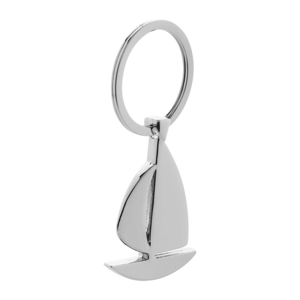 Porte-clés publicitaire en métal en forme de bateau