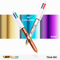 Stylo 4 couleurs publicitaire fabriqué en FranceBIC® Shine