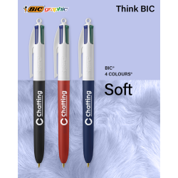 Stylo 4 couleurs publicitaire fabriqué en France BIC® Colours Soft touch