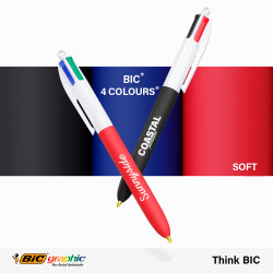 Stylo 4 couleurs publicitaire fabriqué en France BIC® Colours Soft touch