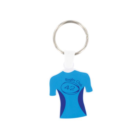 Porte clés Maillot publicitaire en forme de tee-shirts en PVC rigide fabriqué en France Express
