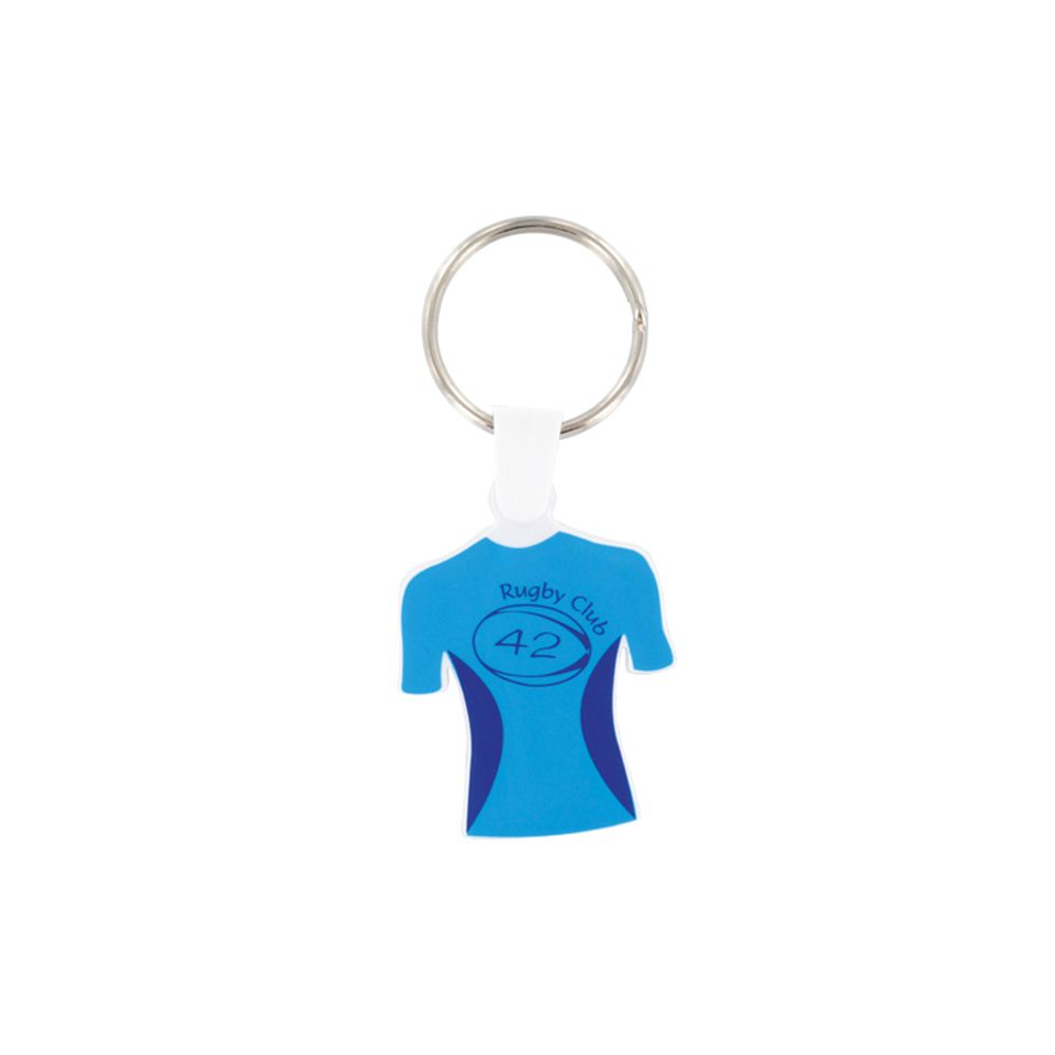 Porte clés Maillot publicitaire en forme de tee-shirts en PVC rigide fabriqué en France Express