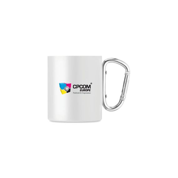Mug mousqueton personnalisé métal avec anse mousqueton express 300 ml