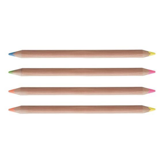 Crayon en bois bi-couleur personnalisé fabriqué en France