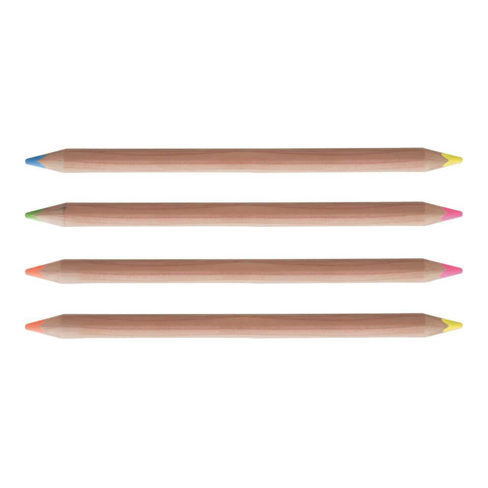 Crayon en bois bi-couleur personnalisé fabriqué en France
