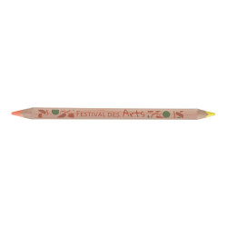 Crayon en bois bi-couleur personnalisé fabriqué en France