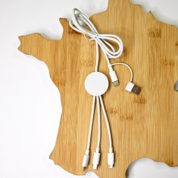 Multicâble de charge 5 en 1 charge rapide 20W personnalisé fabriqué en France Flexy