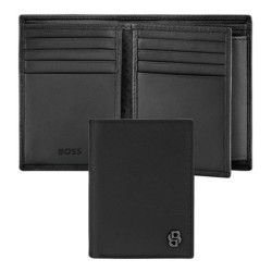 Porte-cartes publicitaire Flap avec porte-monnaie Double B Saffiano Hugo Boss