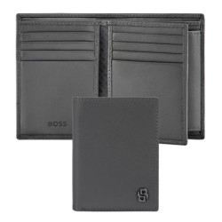 Porte-cartes publicitaire Flap avec porte-monnaie Double B Saffiano Hugo Boss