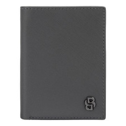 Porte-cartes publicitaire Flap avec porte-monnaie Double B Saffiano Hugo Boss