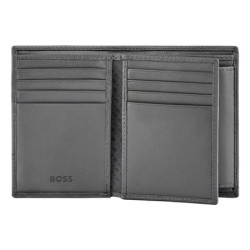 Porte-cartes publicitaire Flap avec porte-monnaie Double B Saffiano Hugo Boss