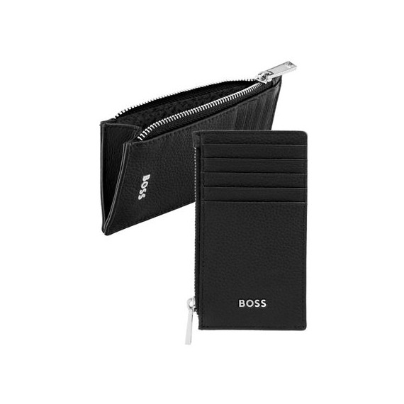 Porte-cartes publicitaire zip Classic Grained Hugo Boss
