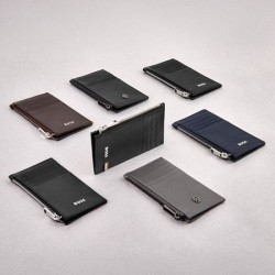 Porte-cartes publicitaire zip Classic Grained Hugo Boss