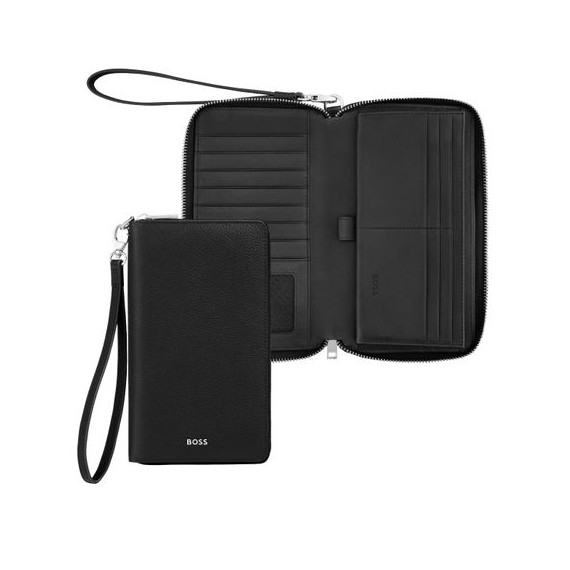Portefeuille publicitaire voyage Classic Grained Hugo Boss