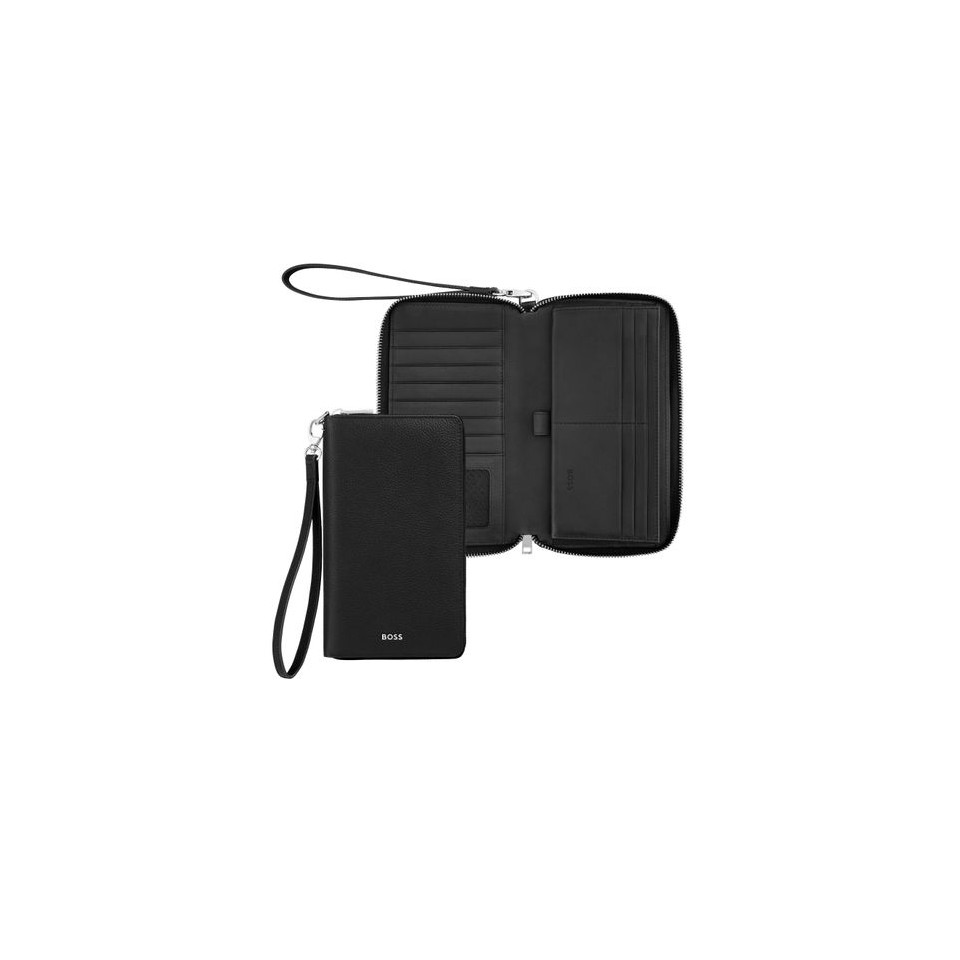 Portefeuille publicitaire voyage Classic Grained Hugo Boss