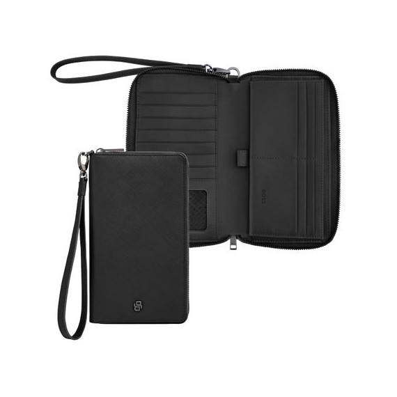 Portefeuille publicitaire voyage Double B Saffiano Hugo Boss