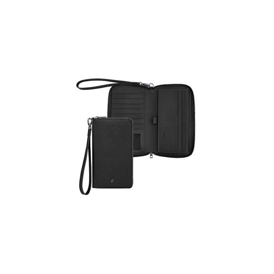 Portefeuille publicitaire voyage Double B Saffiano Hugo Boss