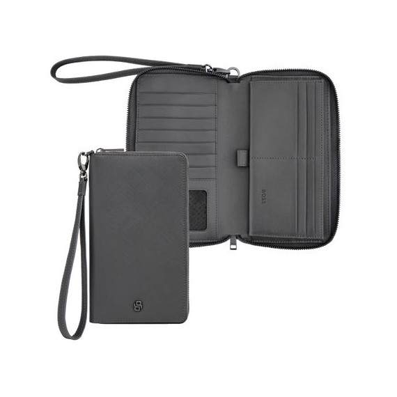 Portefeuille publicitaire voyage Double B Saffiano Hugo Boss