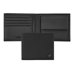 Portefeuille publicitaire porte-monnaie Double B Saffiano Hugo Boss