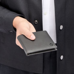 Portefeuille publicitaire porte-monnaie Double B Saffiano Hugo Boss