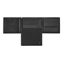 Portefeuille publicitaire porte-monnaie avec flap Double B Saffiano Hugo Boss