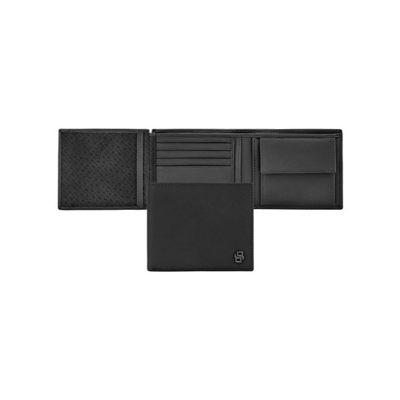 Portefeuille publicitaire porte-monnaie avec flap Double B Saffiano Hugo Boss