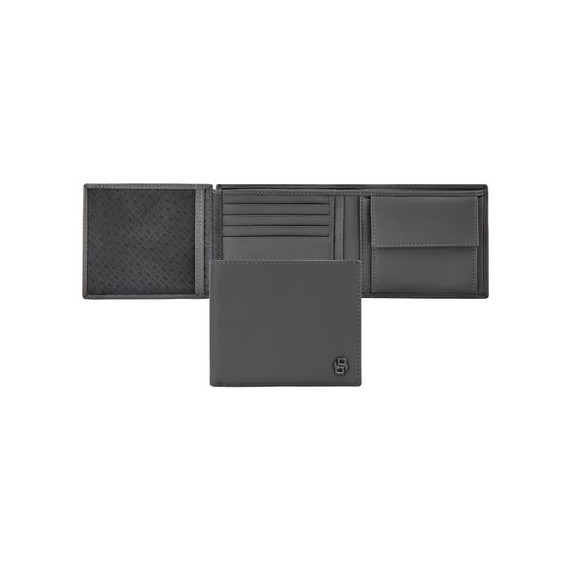 Portefeuille publicitaire porte-monnaie avec flap Double B Saffiano Hugo Boss